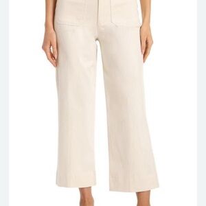 Bagatelle Collection Light Tan/Cream Wide Leg Cropped Pants